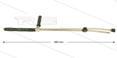 RP54-V Doppellanze für Rotordüse - L=980mm - Edelstahl - seitlichem Handgriff - Isolierung L=295mm