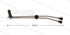 RP54 Doppellanze - L=680mm - Edelstahl - mit Seitengriff - ohne isolierung - 400 Bar - max 80°C