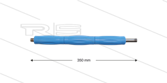 RP002 Lanze - L=350mm - gerade - VA - blau - Isolierung L=285mm - 500 Bar - max 80°C - 2 x 1/4&quot; AG
