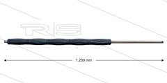 RP10 Lanze - L=1200mm - gerade - Edelstahl - Isolierung L=495mm - 400 Bar - max 80°C - 2 x 1/4&quot; AG