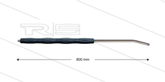 RP10 Lanze - L=800mm - gebogen - Edelstahl - Isolierung L=395mm - 400 Bar - max 80°C - 2 x 1/4&quot; AG