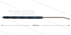 RP10 Lanze - L=1000mm - gebogen - Edelstahl - Isolierung L=495mm - 400 Bar - max 80°C - 2 x 1/4&quot; AG