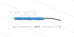 RP10 Lanze - L=600mm - gebogen - Edelstahl - blau - Isolierung L=295mm - 400 Bar - max 80°C