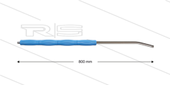 RP10 Lanze - L=800mm - gebogen - Edelstahl - blau - Isolierung L=395mm - 400 Bar - max 80°C