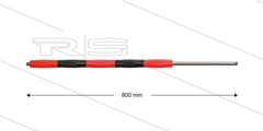 RP50 Lanze - L=800mm - gerade - VA - Isolierung rot/schwarz L=495mm - 500 Bar - max 80°C - 2 x 1/4&quot;