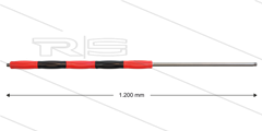 RP50 Lanze - L=1200mm - gerade - VA - Isolierung rot/schwarz L=495mm - 500 Bar - max 80°C - 2 x 1/4&quot;