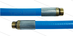 NW5 Rohrreinigungsschlauch - blau - 15m - 250 Bar - ohne Düse - max 60°C - 1/4&quot; AG x 1/8&quot; AG