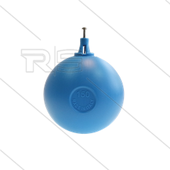 Schwimmerball blau PVC mit Klemmbefestigung - Ø150mm - max 80°C - für Schwimmerventil 220215