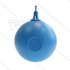 Schwimmerball blau PVC mit Klemmbefestigung - Ø220mm - max 80°C - für Schwimmerventil 220225/27/28