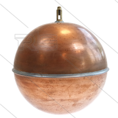 Schwimmerball Kupfer mit Klemmbefestigung - Ø220 mm - max 60°C - für Schwimmerventil 220225/27/28