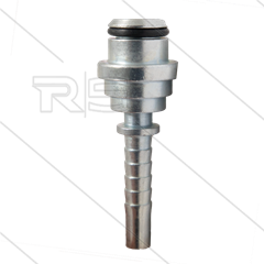 Pressnippel - Stahl - DN06 (1/4&quot;)  flach - mit O-Ring passend für M22x1,5 Überwurfmutter