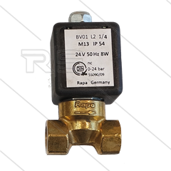 Ölmagnetventil - Rapa - BV01L2 - M13 - 2 x 1/4&quot; IG - 24V AC - 8W - 0 t/m 24 Bar