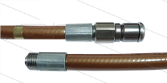 NW5 Rohrreinigungsschlauch - bronze - 15m - 250 Bar - mit Rotierende Düse - max 90°C - 1/8&quot; AG