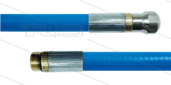 NW5 Rohrreinigungsschlauch - blau - 10m - 250 Bar - Düse 0.045 ohne Frontbohrung - 1/4&quot; AG