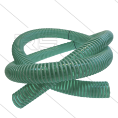 Saugschlauch - Ø38mm - PVC -  grün mit Nylonspirale - für Schlammsauger - Meterware