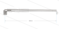 WAN - Wandausleger mit INOX-Rohr - L=2500mm - Ohne Rückstellung - Ein 1/4&quot; IG x Aus M14x1,5 AG