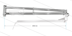 WSA - Wandschwenkausleger - L=2500mm - Anschluss Ein: 1/4&quot; IG x Aus: M14x1,5 AG
