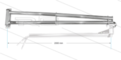 WSA-2R - Wandschwenkausleger (2 Innenrohre/Anschlüsse) - L=2000mm - Anschluss Ein: 1/4&quot; IG