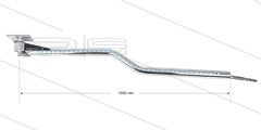 DKZbl - Deckenkreisel mit LED - L=1550mm - Z-Ausführung - Anschluss Ein 1/4&quot; IG x Aus 1/4&quot; IG