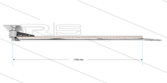 DKPbl - Deckenkreisel mit LED - L=1750mm - Anschluss Ein 1/4&quot; IG x Aus 1/4&quot; IG