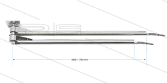 DKPbl - Doppel-Deckenkreisel mit LED - L=1600 / 1750mm - Anschluss Ein 1/4&quot; IG x Aus 1/4&quot; IG