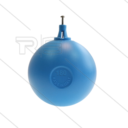 Schwimmerball blau PVC mit Klemmbefestigung - Ø180mm - max 80°C - für Schwimmerventil 220220