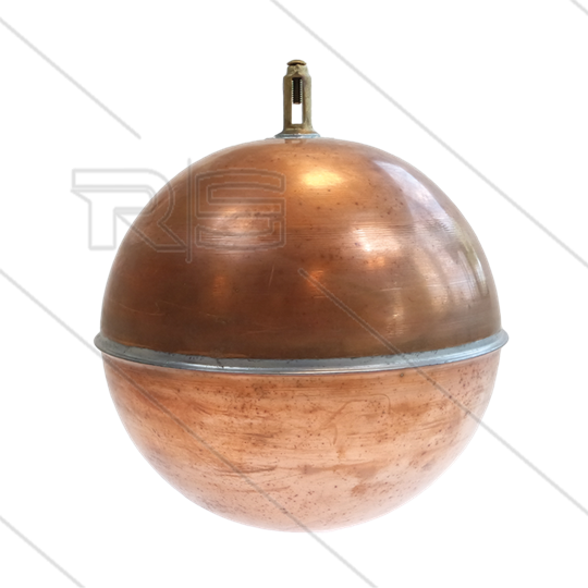 Schwimmerball Kupfer mit Klemmbefestigung - Ø150 mm - max 60°C - für Schwimmerventil 220215