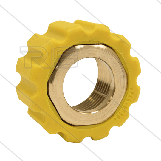 Überwurfmutter gelb - M22x1,5 - Gewinde aus Messing - passend zu Pressnippel