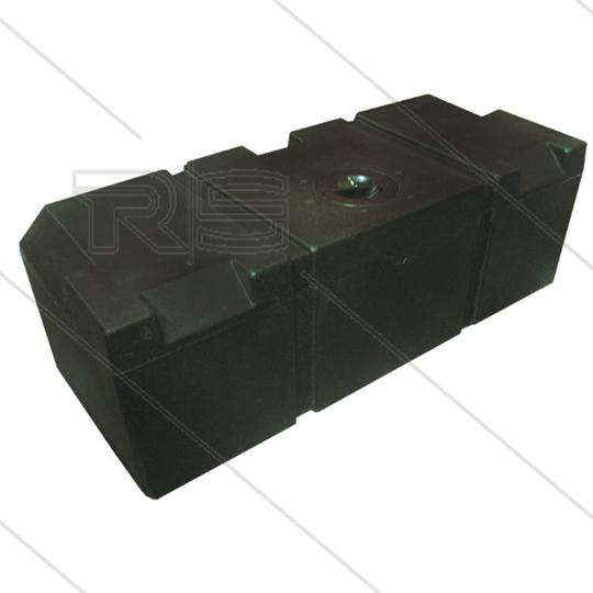 Tank - 115 Liter - Kunststoff - Schwarz - mit flachem Boden - 1 Deckel - LxBxH= 1000 x 400 x 340mm