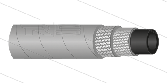 HD-Schlauch 2SN-10 (3/8&quot;) - grau - 400 Bar - Ø18,7mm - 150°C