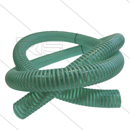 Saugschlauch - Ø38mm - PVC -  grün mit Nylonspirale - für Schlammsauger - Meterware
