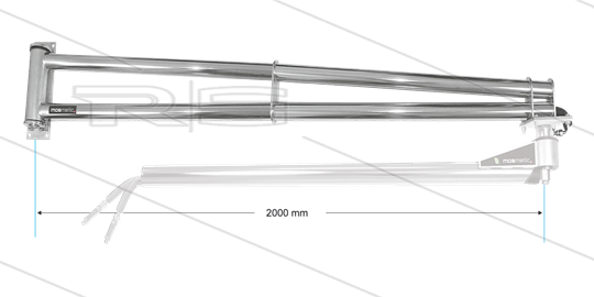 WSA-2R - Wandschwenkausleger (2 Innenrohre/Anschlüsse) - L=2000mm - Anschluss Ein: 1/4&quot; IG