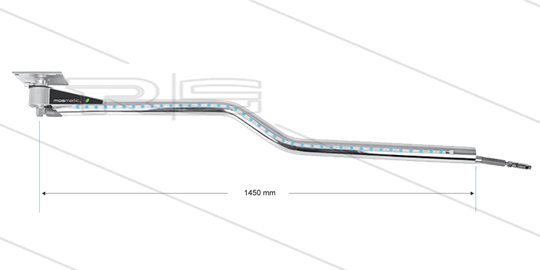 DKZbl - Deckenkreisel mit LED - L=1450mm - Z-Ausführung - Anschluss Ein 1/4&quot; IG x Aus 1/4&quot; IG