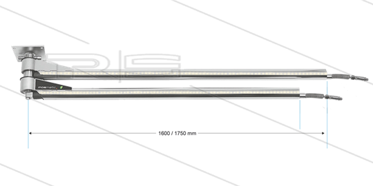 DKPbl - Doppel-Deckenkreisel mit LED - L=1600 / 1750mm - Anschluss Ein 1/4&quot; IG x Aus 1/4&quot; IG